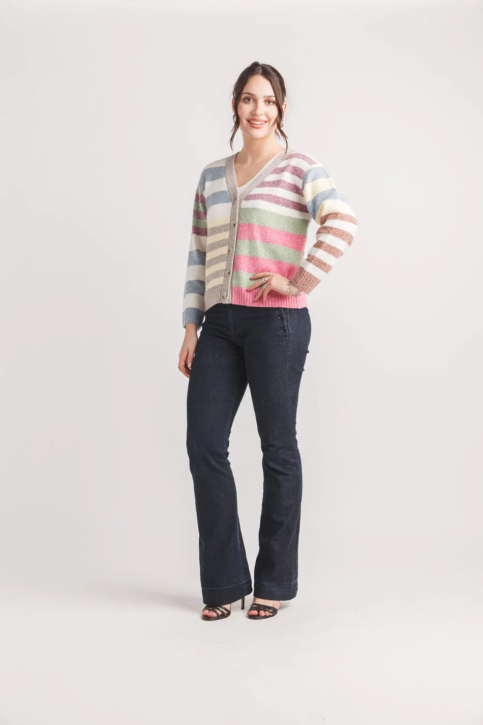 Papillon - Contrast Stripe Knit Cardigan