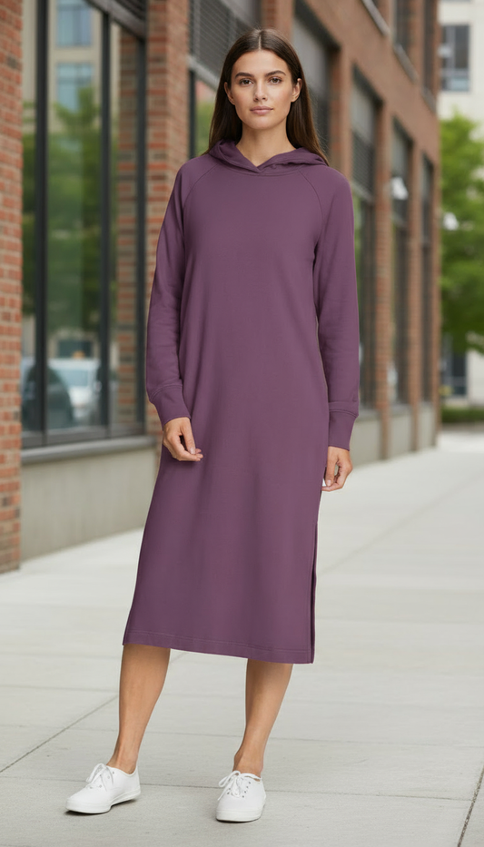 The Hooded Midi Sweater Dress