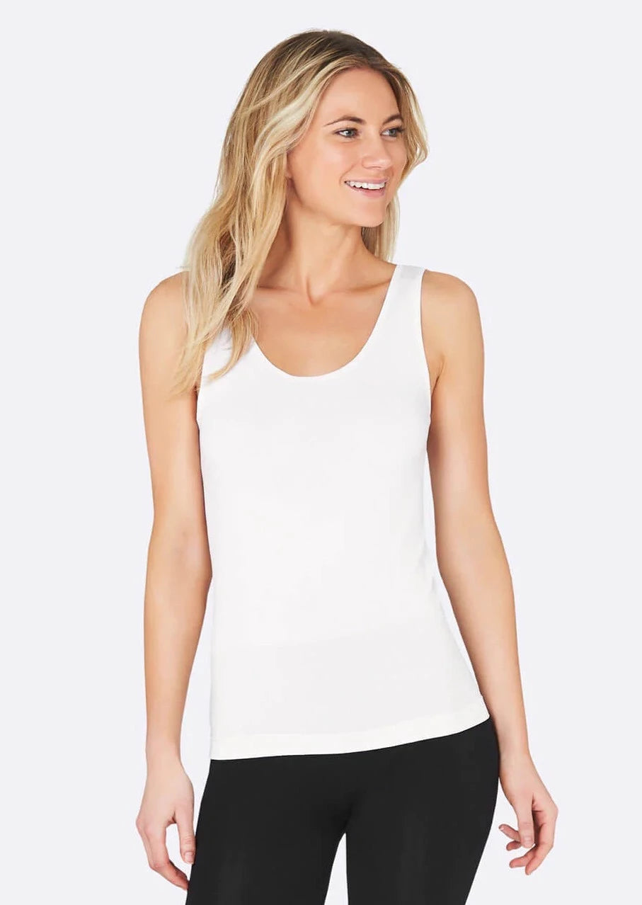 Seamless Fitted Bamboo Tank (White)