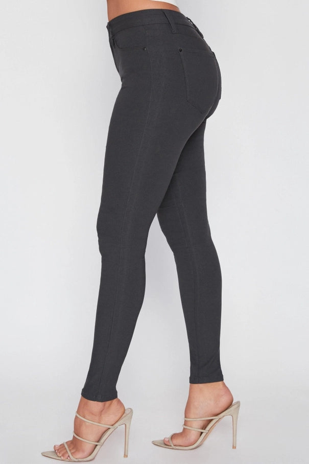 HYPERSTRETCH COLORED SKINNY MID RISE PANT - SLATE