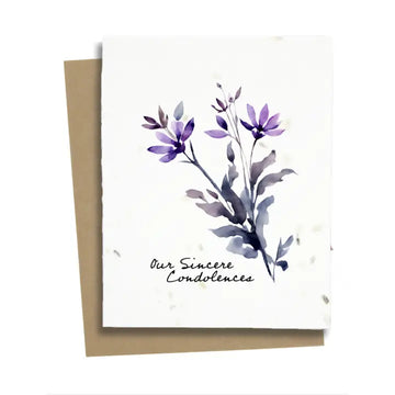 Condolences Card with Flowers