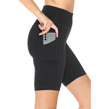 Black High Waist Biker Short Leggings