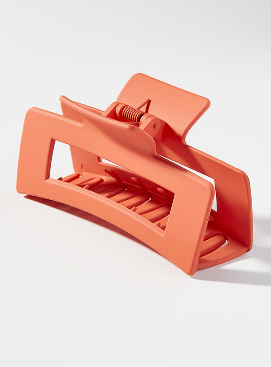 Coral Square Matte Claw Clip