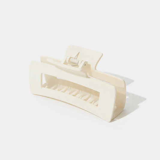 Ivory Square Matte Claw Clip