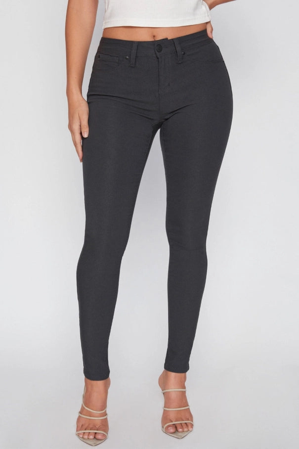 HYPERSTRETCH COLORED SKINNY MID RISE PANT - SLATE