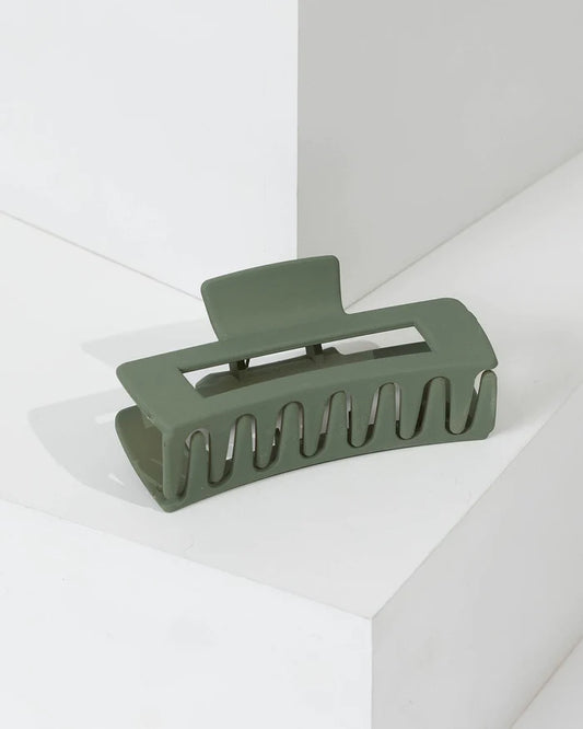 Green Square Matte Claw Clip