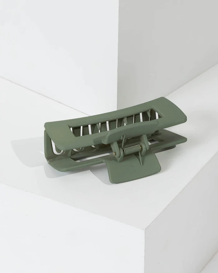 Green Square Matte Claw Clip