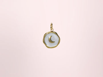 Charm - Enamel Moon (Gold)