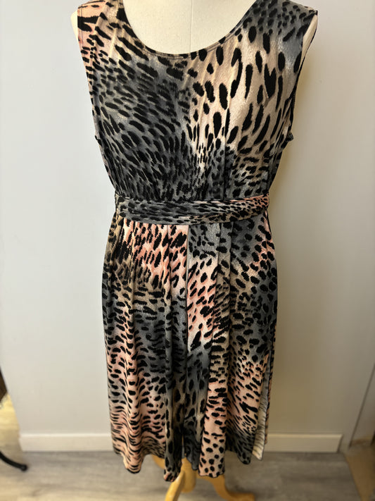 Pre-Loved Black Labb Leopard Sleeveless Top with Belt