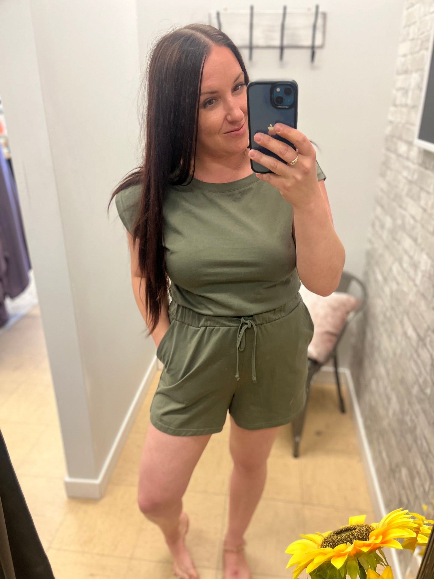 The Olive Shorts Romper