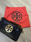 PRE-LOVED TORY BURCH LEATHER CLUTCH WITH SHOULDER STRAP