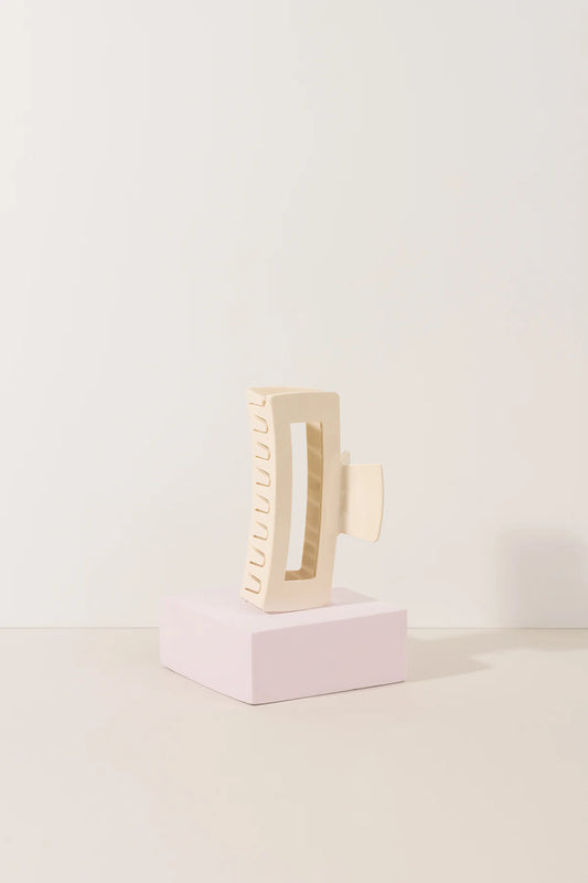 Beige Square Matte Claw Clip