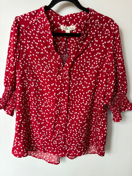 NWT Vine & Love Heart Blouse