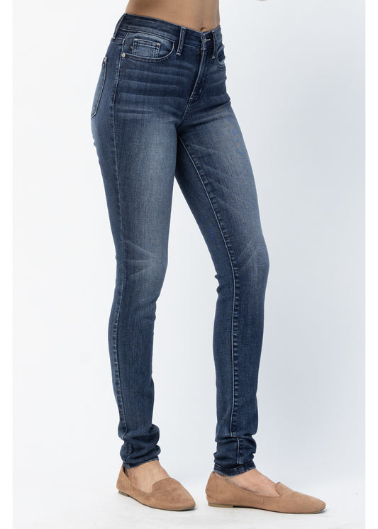 JUDY BLUE - MID LONG PIN TACK SKINNY