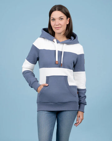 Wanakome - Lilia Grey Blue Striped Hoodie
