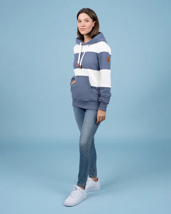 Wanakome - Lilia Grey Blue Striped Hoodie
