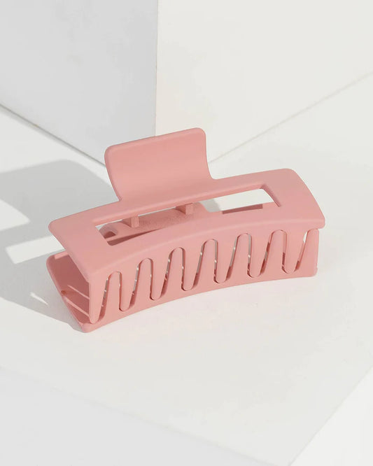 Pink Square Matte Claw Clip