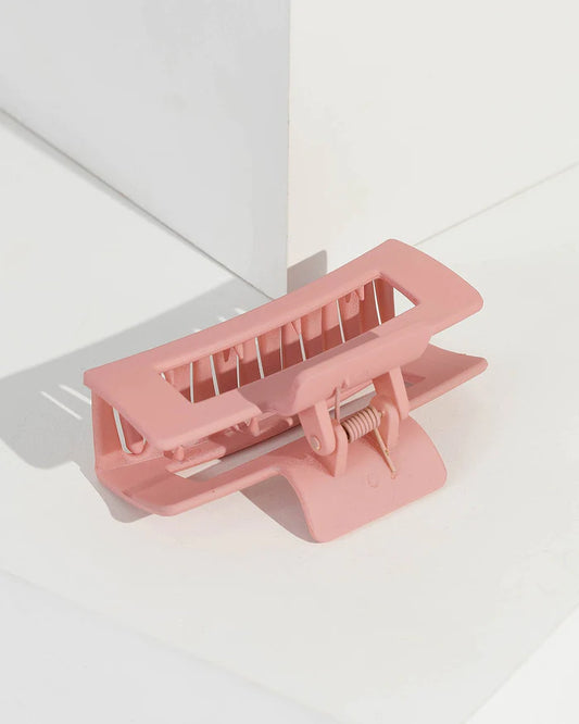 Pink Square Matte Claw Clip