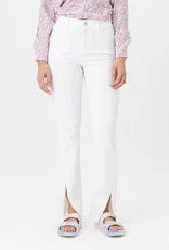 Renaur - White Woven Jeans with Open Slit