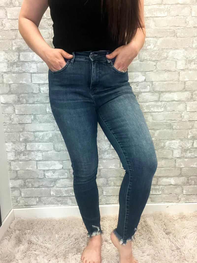 Judy Blue Raw Hem Tummy Control Skinny Jeans
